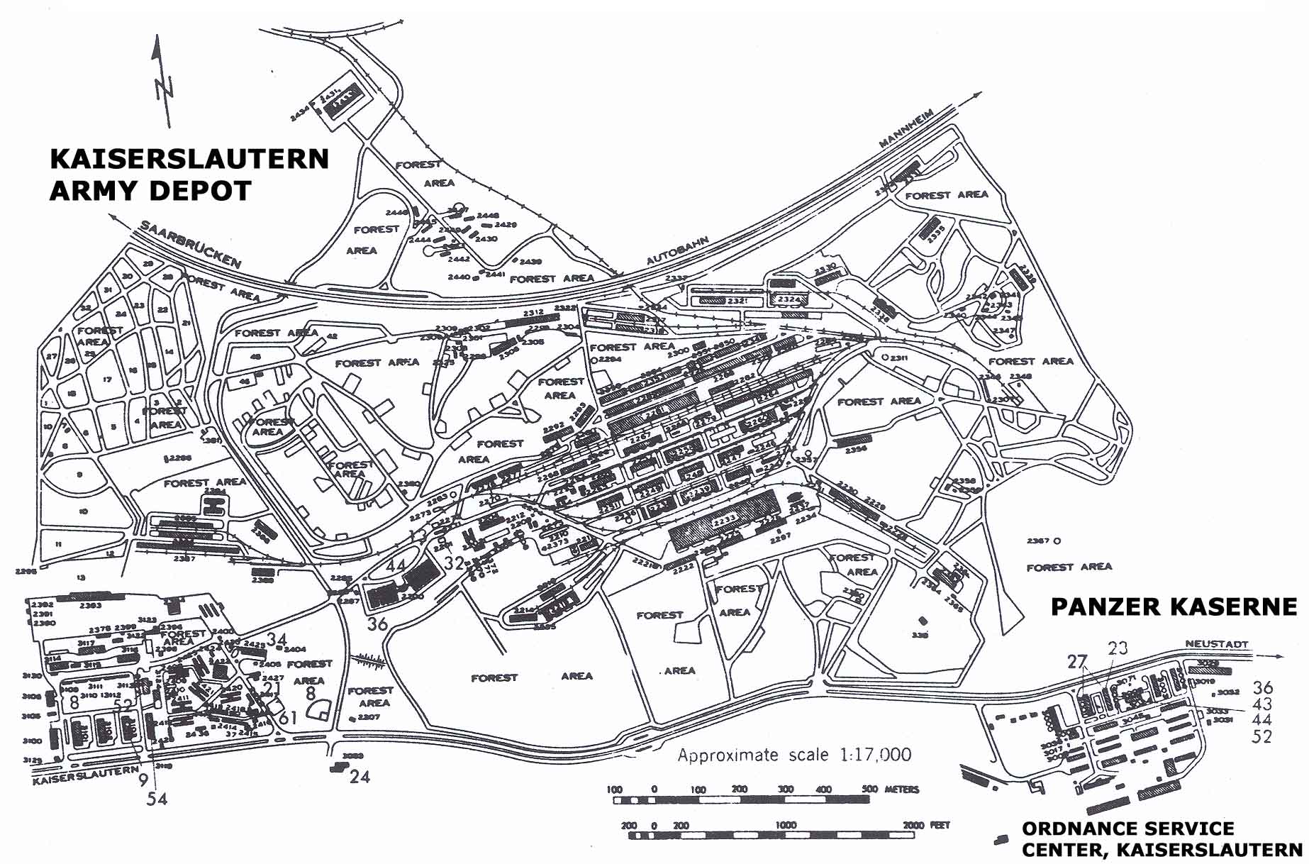 Usareur installation maps kad panzer and ord svc cen late 1970s